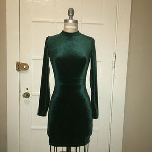 Green velvet dress